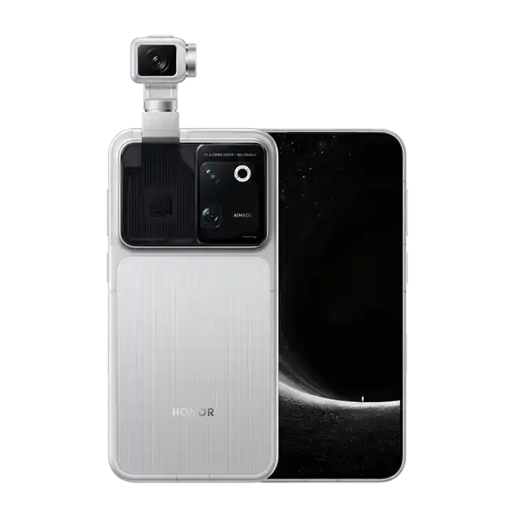 HONOR Robot Phone 5G, 6.31" OLED 120Hz, Snapdragon 8 Elite Gen 5, 200MP + 200MP + 50MP Camera, 50MP Selfie Camera, 7060mAh Battery, 120W Fast Charging, 50W Wireless Charging, MagicOS, AI Robotic Gimbal Camera, IP54