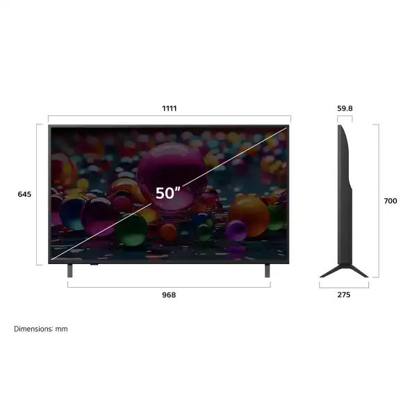 LG UHD 50 inch AI UA85 4K Smart TV AI Magic Remote Ready HDR10 webOS25 2025