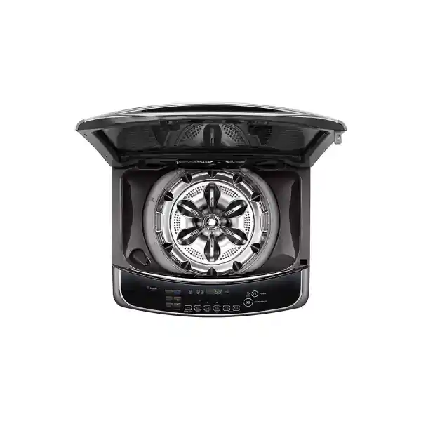 LG - Washing Machine 22 Kg HEDD Motor, Turbo Wash 3D, 6 Motion, Steam, Soft Closing Door Black Steel