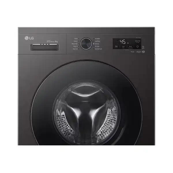 LG - Washing Machine 8 Kg Vivace Washing Machine, Direct Drive Platinum Black