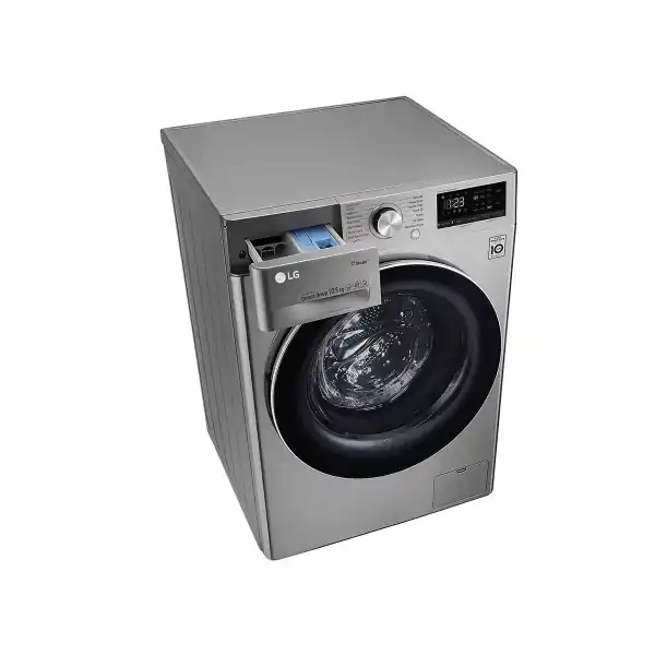 LG - Washing Machine (Direct Drive Motor , 6 motion ,smartWifi, fullSTSDrum -Steam-wsh-Silver-glassRoundDoor-China-Capacity10.5KG-Steam)