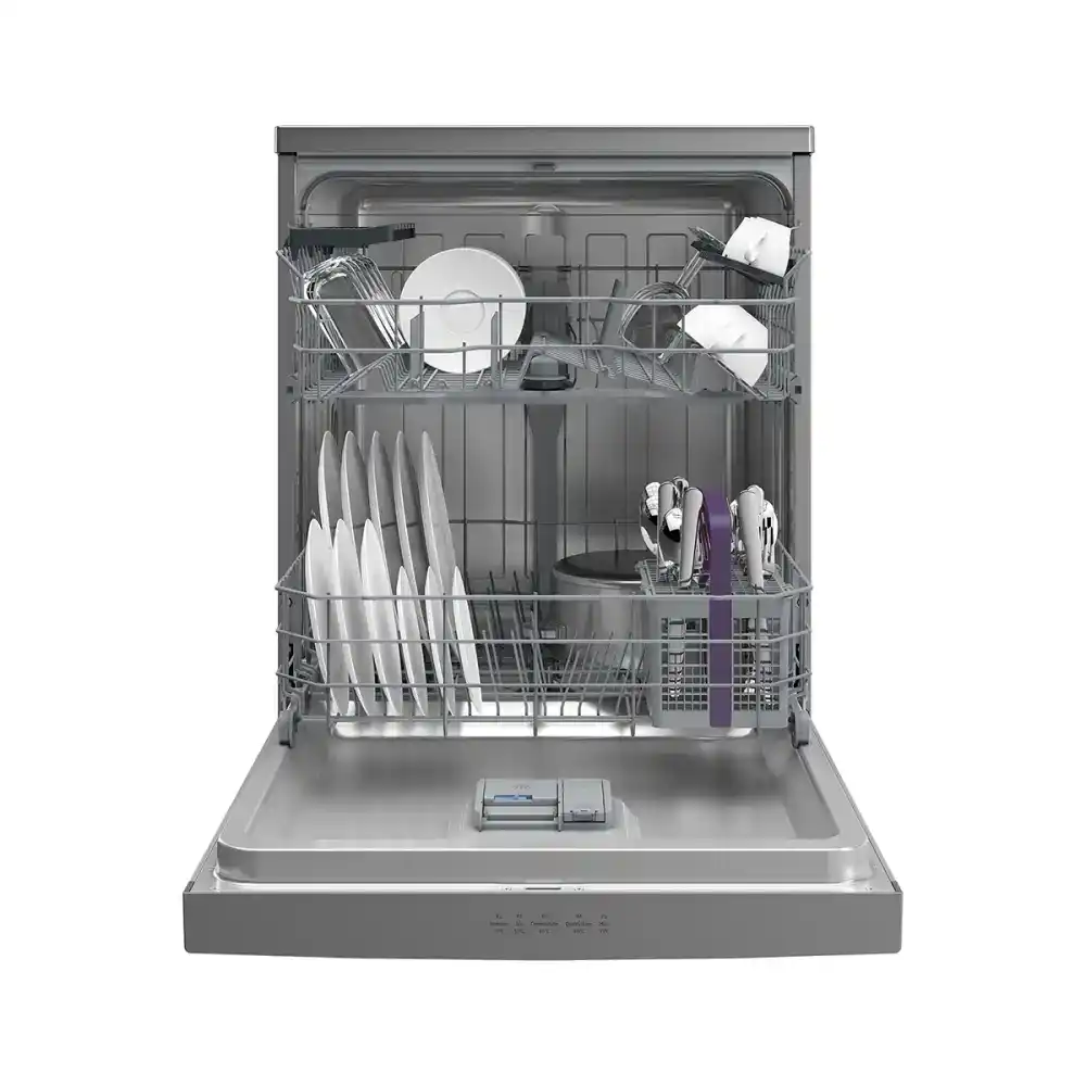 Beko - Dishwasher - 60 cm 5 program 14 person Silver LED  Display - Half load + Hygiene Intense + Steam Gloss